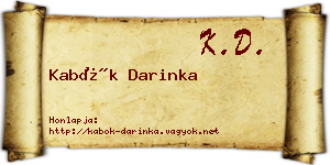 Kabók Darinka névjegykártya